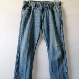 Levi's 514 Mens Blue Mid Rise Straight Denim Jeans Size 34x32
